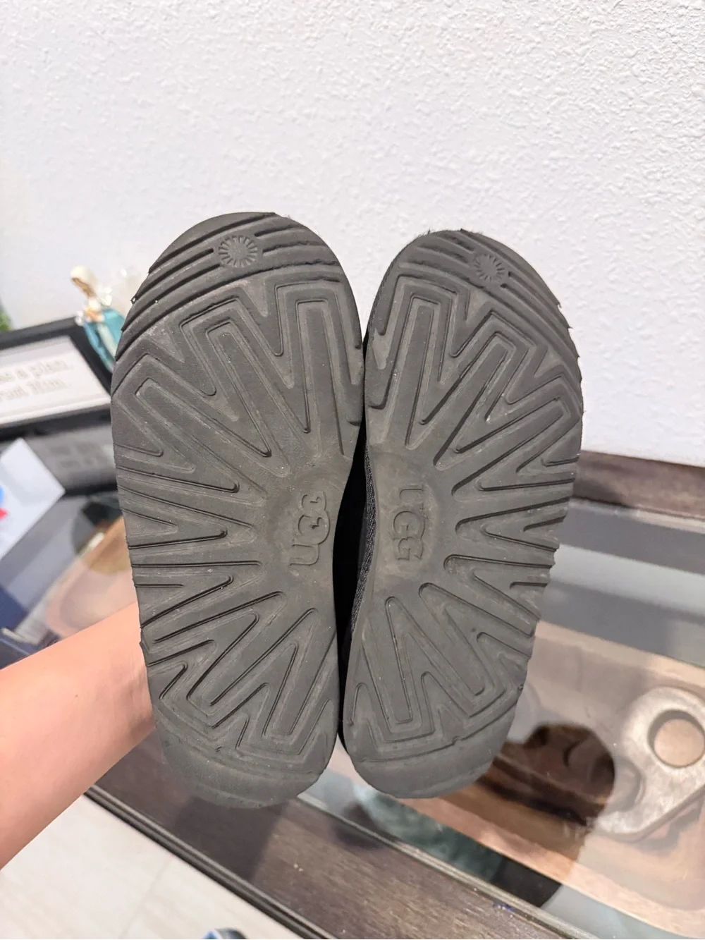 UGG Kids Black Slip-On Suede Clogs with Braided Trim